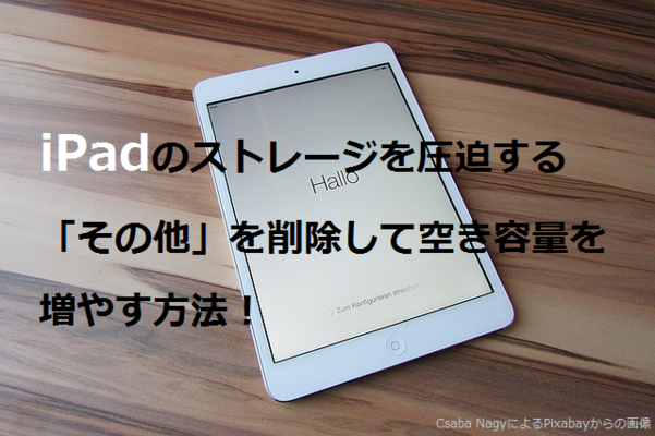 iPadのストレージを圧迫する「その他」を削除して空き容量を増やす方法!のイメージ
