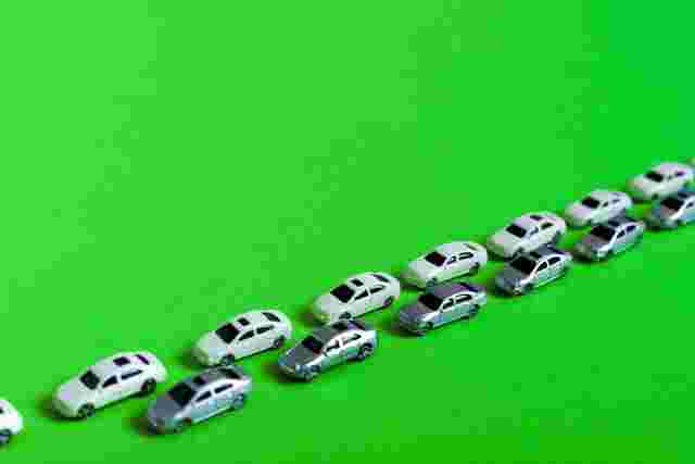渋滞しているミニカー