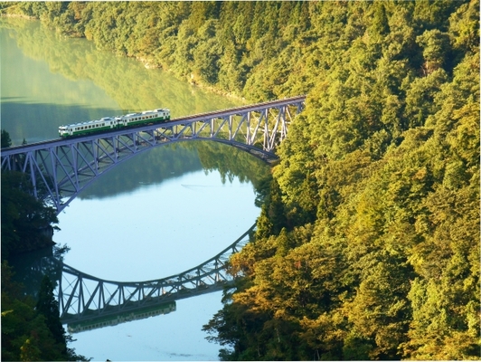 「第一只見川橋梁」の絶景ビューポイントを解説!新緑から紅葉・冬を味わう!のイメージ