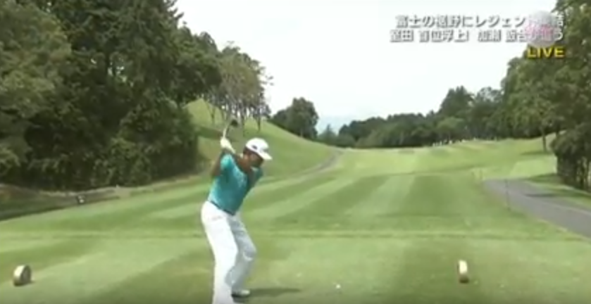中嶋常幸さんのドライバーショット!