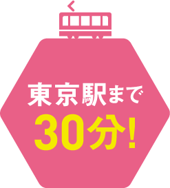 東京駅まで30分かからず