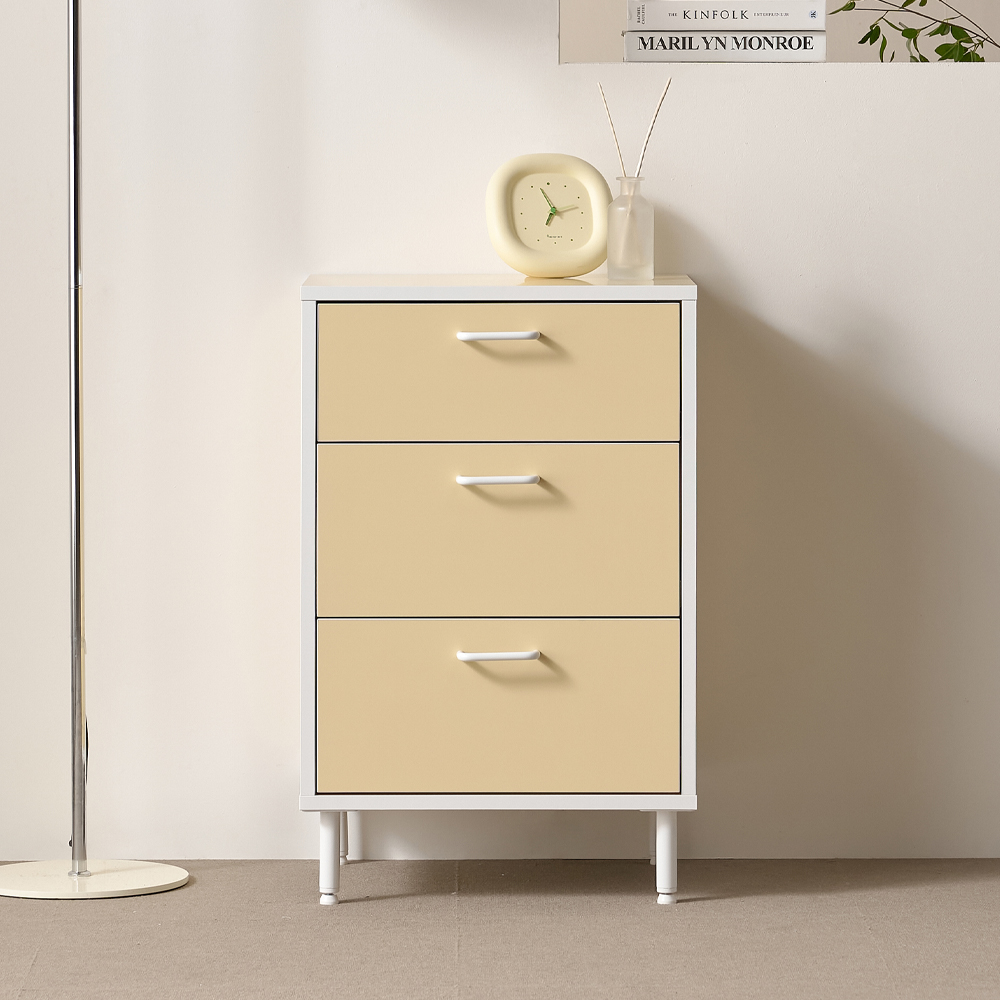 체인 미니 3단 낮은 다용도 서랍장 500 (3color)