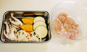 鶏むね肉と野菜のケチャップカレー風味作り方(工程写真1)