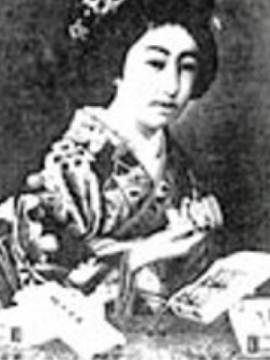 1908年 花王石鹸のポスター。赤坂の芸妓・萬龍を起用。日露戦争の際に、出征兵士のために慰問用絵葉書で大人気を博し、1908年に『文芸倶楽部』誌の「日本百美人」投票で一位になった。『花王石鹸八十年史』より