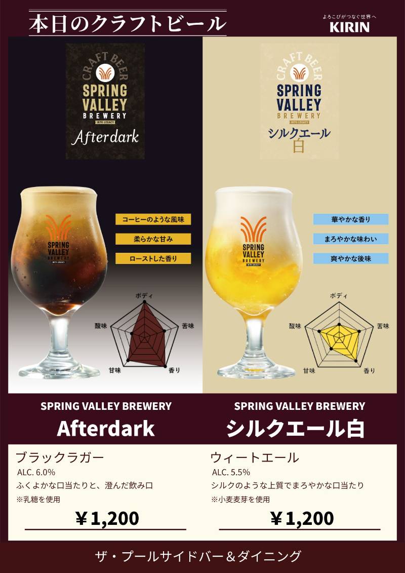 クラフトビール|The Poolside Bar and Dining