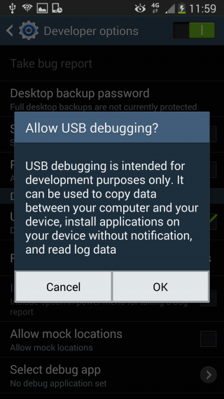 allow usb debug