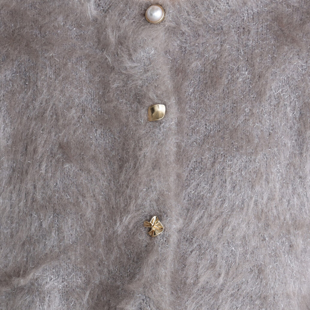 ニットカーディガン,ボタン