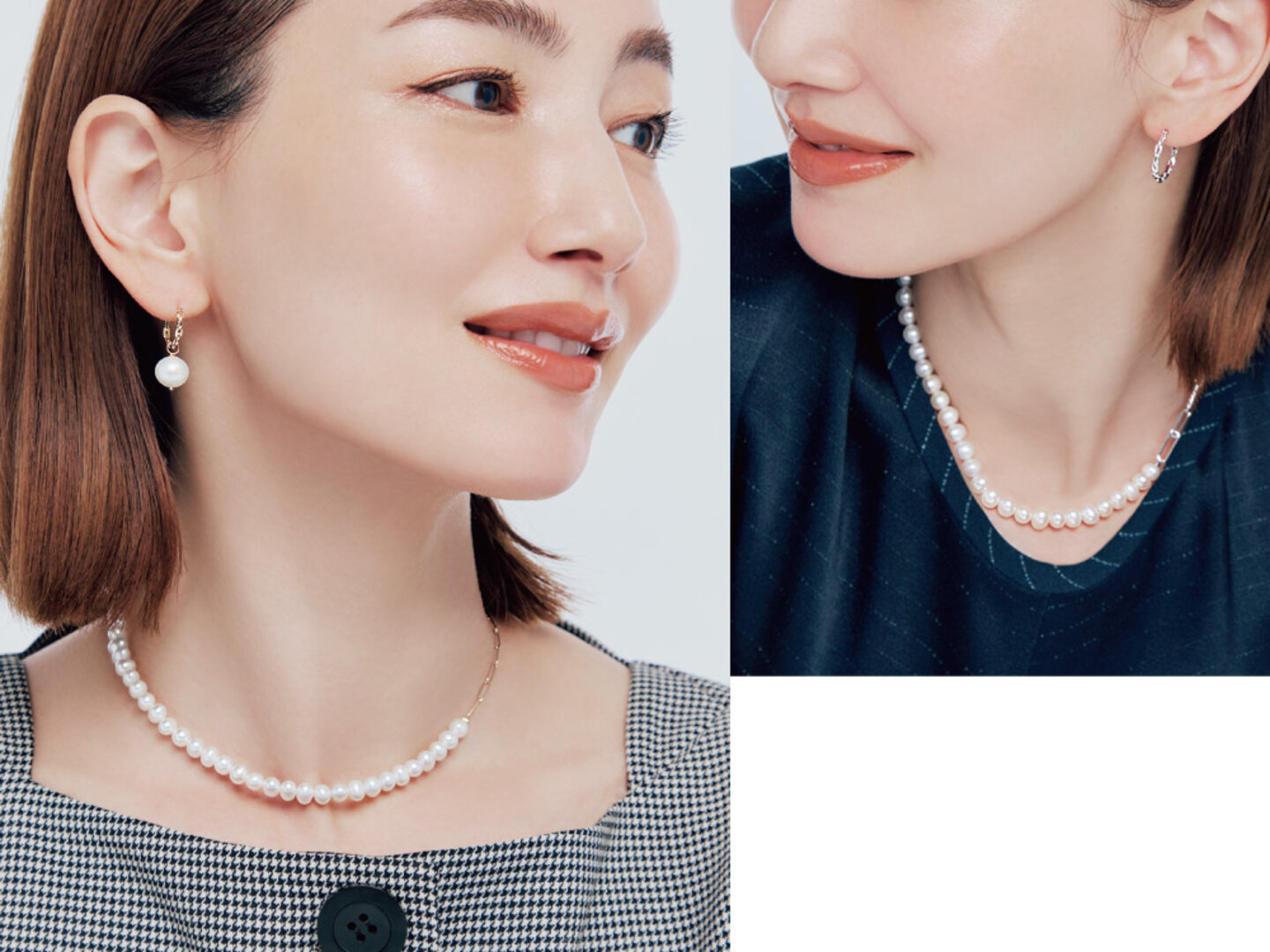 K10イエローゴールド×淡水パール ネックレス 着用イメージ