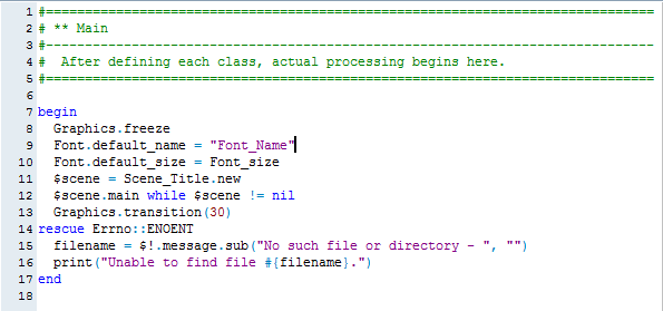 RPG Maker Main, Graphics.freeze section after adding font lines