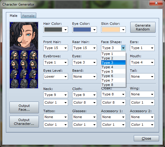 RPG Maker VX Ace Character Generator