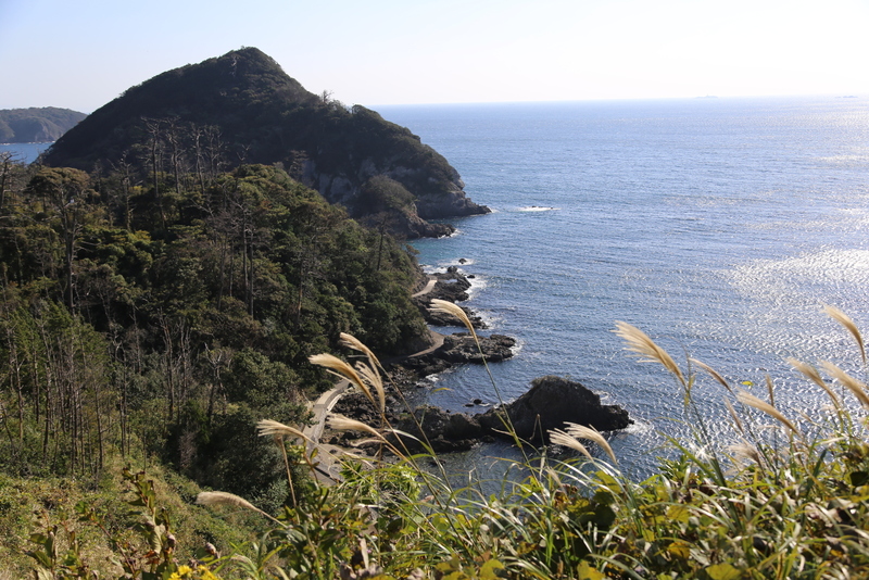 <p>下田城の志太ケ浦展望台からの眺め。<br>すごく風が強かった。</p>
<p>ここらを豊臣秀吉の水軍やペリー艦隊がやってきたはず。</p>