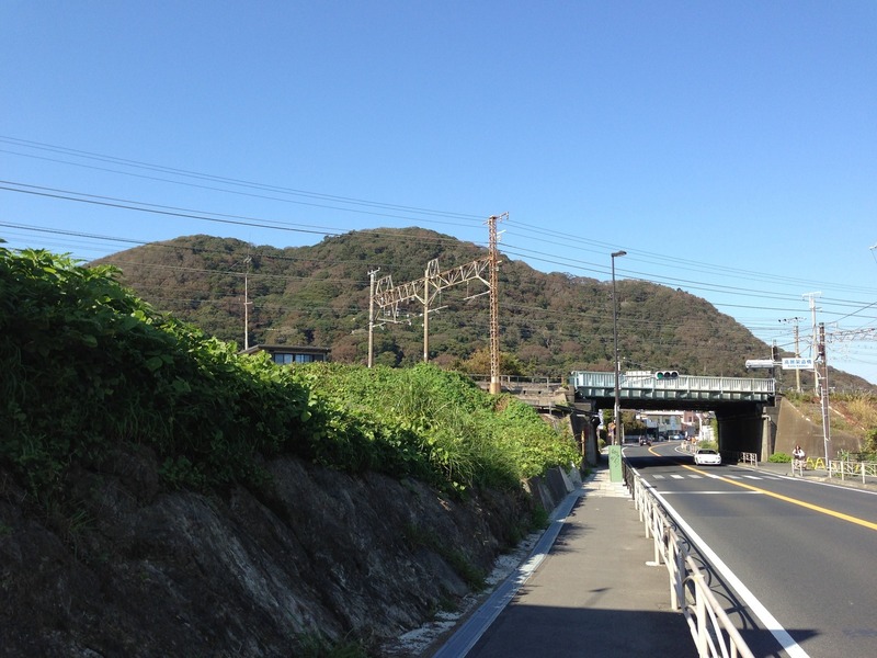 【高麗山城】遠景。大磯方面から。