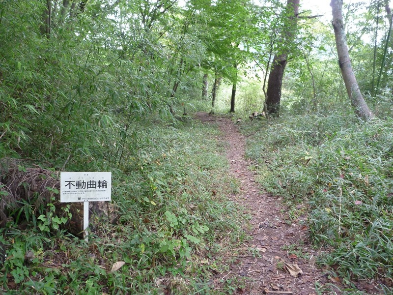 【要害山城】中腹の不動曲輪。武田不動尊が置かれている。ザックリ省略しているが、途中に山城らしい小ぶりな曲輪と虎口が続いている。