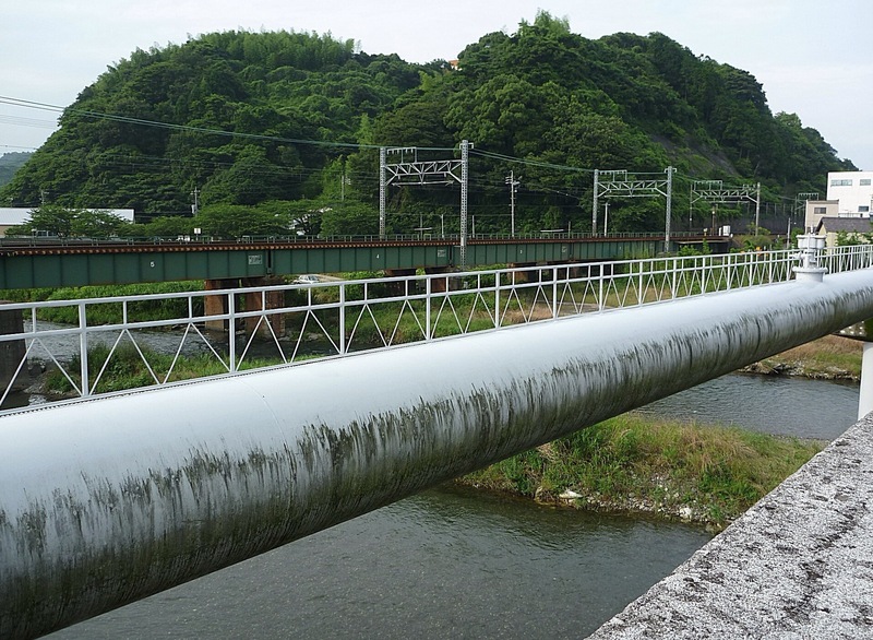 薩埵山とその西を流れる興津川