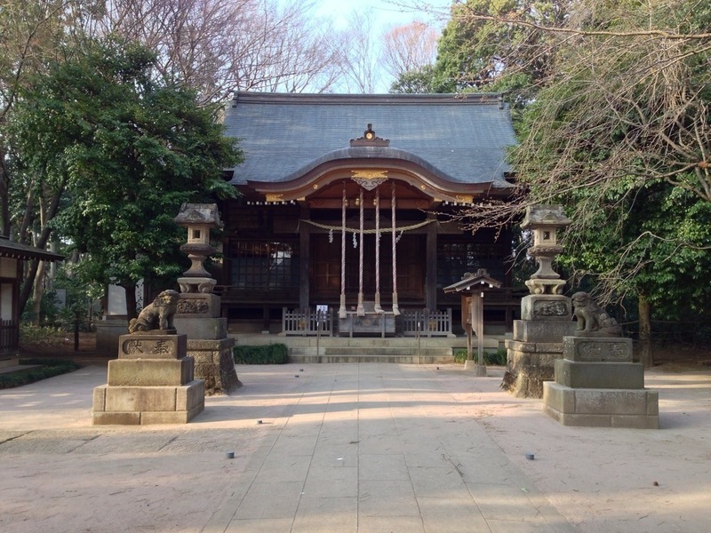 【石神井城】氷川神社の本堂。豊島氏創建と伝わる。本郭西側の氷川神社も城域だった。