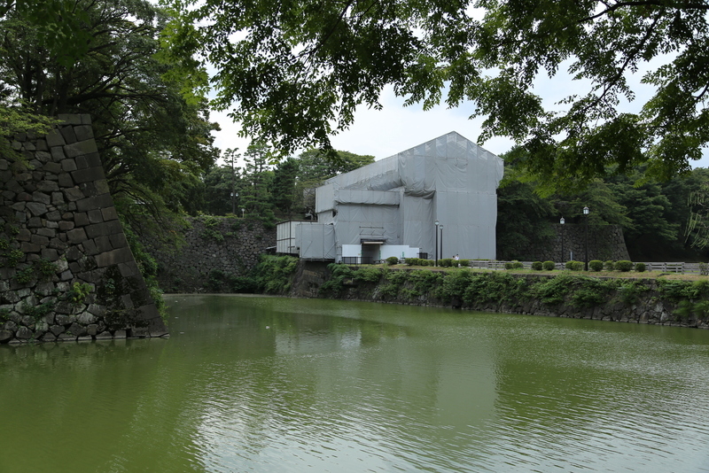 【江戸城】田安門に続いて、清水門も改修中だった。<br>      清水門は、北の丸に東側から出入りする門。