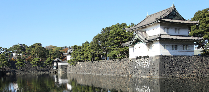 【江戸城】江戸城の撮影ポイントの1つ。<br><br>右が巽櫓（桜田二重櫓）、中央やや左が内桜田門、そして、左側の木々に隠れているのが富士見櫓（富士見三重櫓）。