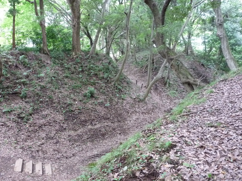<p>小田原城の御鐘の台空堀。</p>