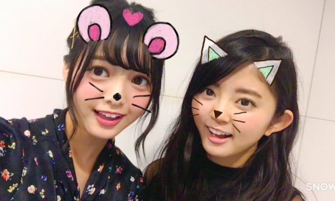 欅坂46成員平手友梨奈(左)和鈴本美湯(右)