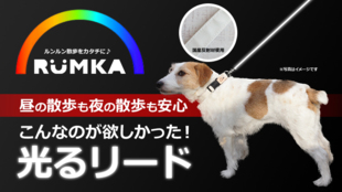 夜も安心!最新の反射材ファブリックを使用した犬用リード!RUMKA ルンカ