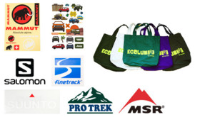 アウトドアブランドステッカー、エコバッグセット