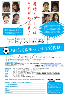 チャリティフットサル大会「みらくるチャリサル2015夏」