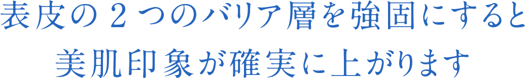 表皮の2つのバリア層を強固にすると美肌印象が確実に上がります