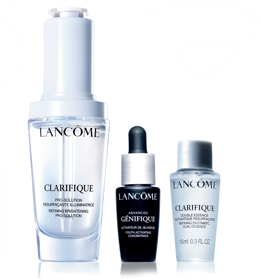 クラリフィック ブライトニング セラム（医薬部外品）（30ml 現品）、デュアル エッセンス ローション（10ml）、ジェニフィック アドバンスト N（7ml）／ランコム