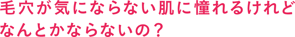 毛穴が気にならない肌に憧れるけれど なんとかならないの？