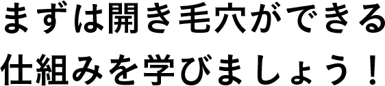 まずは開き毛穴ができる仕組みを学びましょう！