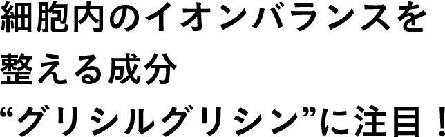 細胞内のイオンバランスを整える成分“グリシルグリシン”に注目！