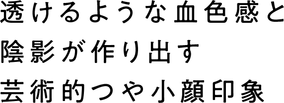 透けるような血色感と陰影が作り出す芸術的つや小顔印象