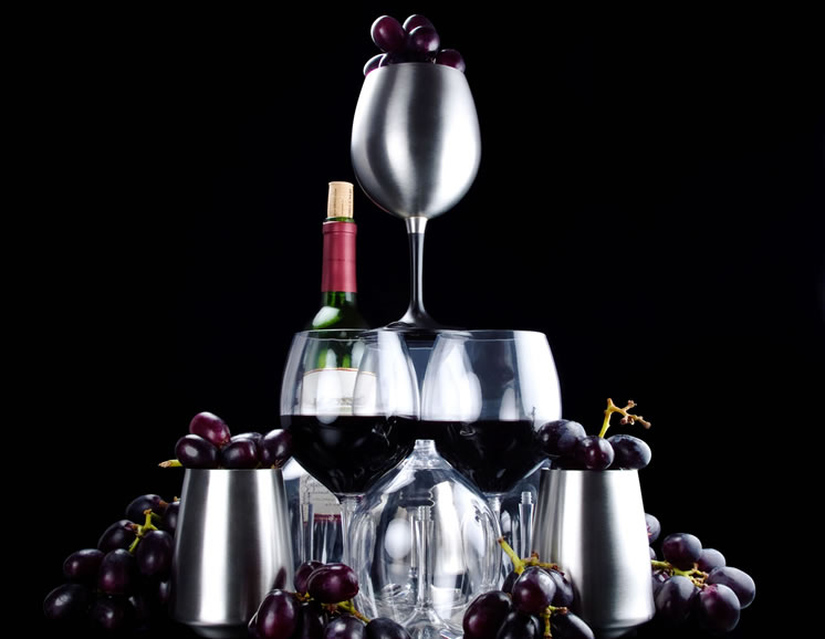 GLACIER STAINLESS NESTING RED WINE GLASS