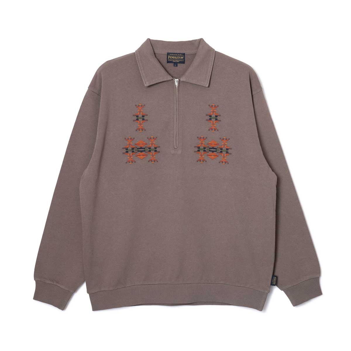 L/S ピグメントダイエンブロイダリーハーフジッププルオーバー