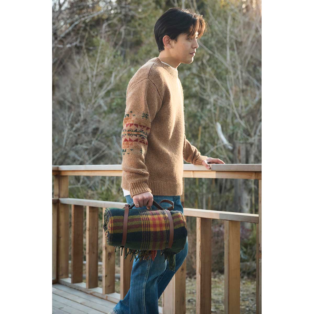 L/S シェットランドウールクルーネックプルオーバー(5GG) | ペン