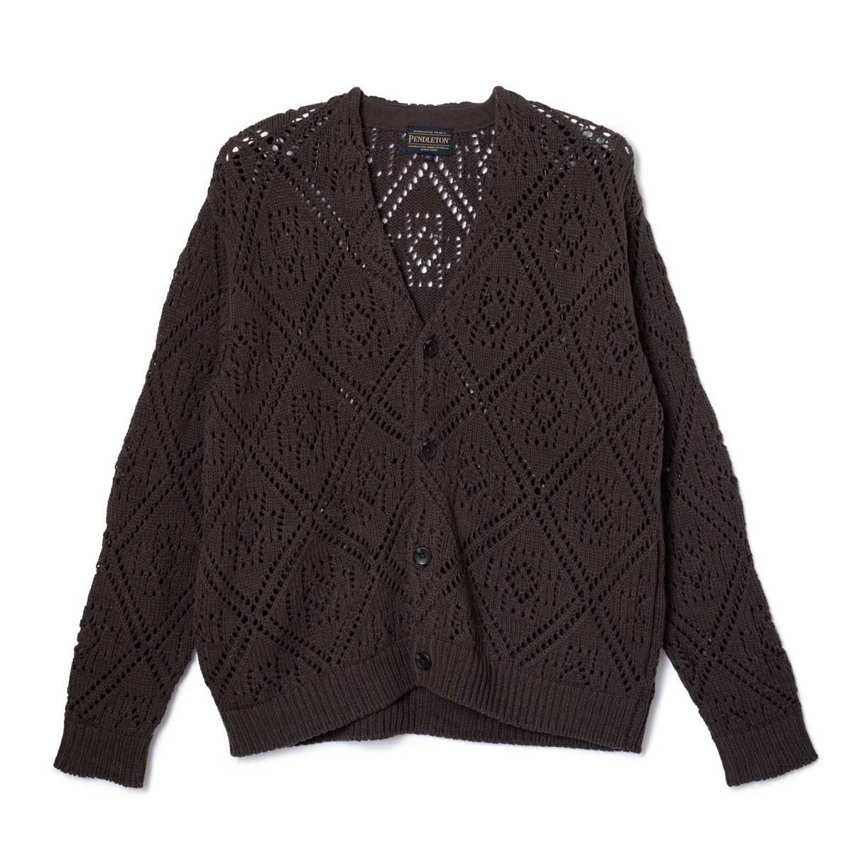 L/S レースステッチ・Vネック・カーディガン 3GG | ペンドルトン