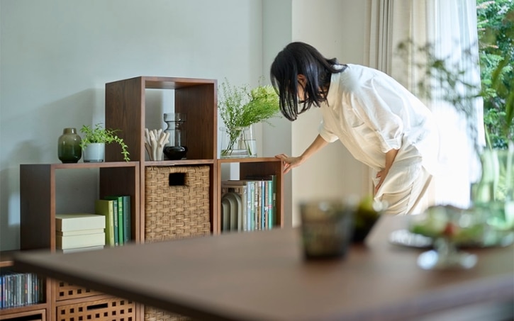 a.flat シェルフ&ドロワー アイアンのドロワーシェルフ 2列4段 | EARL