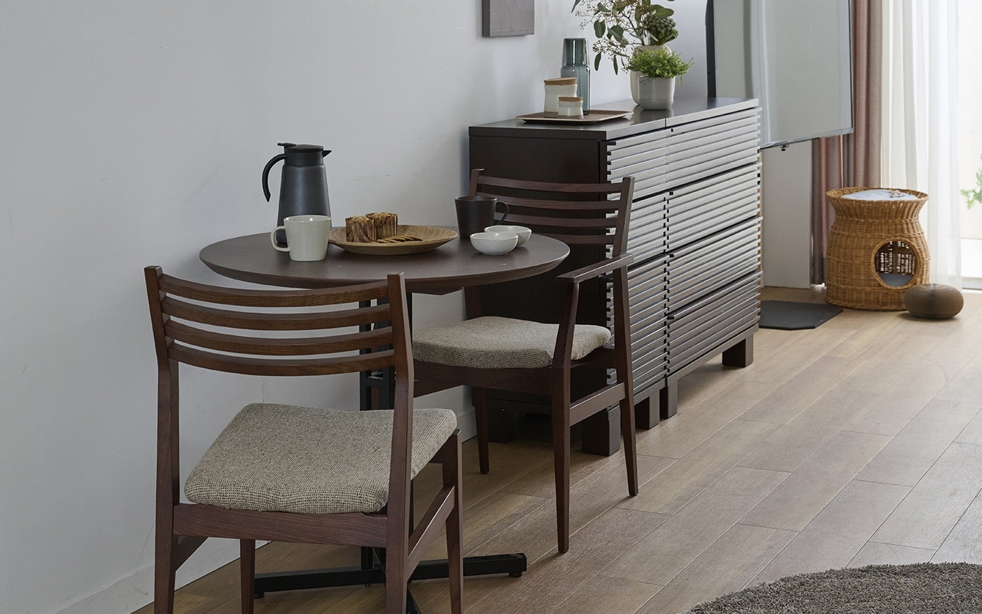 カフェ・テーブルv04 セット チェア×2～2人掛けテーブルセット～お部屋