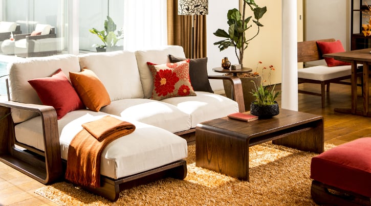 特集 ファブリックで簡単にチェンジ テイスト別の模様替えテクニック A Flat その暮らしに アジアの風を 目黒通り 新宿 大阪梅田 グランフロント北館