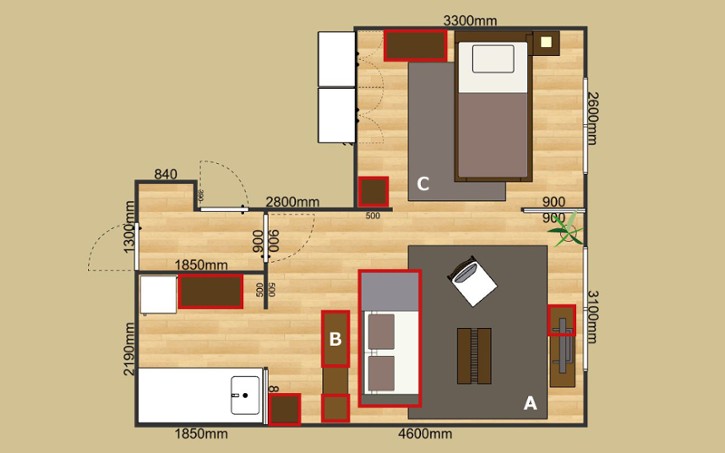 一人暮らしの部屋 情緒ある佇まいの和モダンなインテリアコーディネート A Flat その暮らしに アジアの風を 目黒通り 新宿 大阪梅田 グランフロント北館