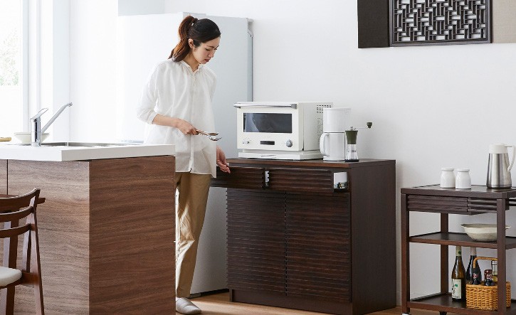 収納物を考えたキッチンカウンター ロータイプ 収納物を考えたキッチンカウンター ロータイプ（高さ85cm） 幅