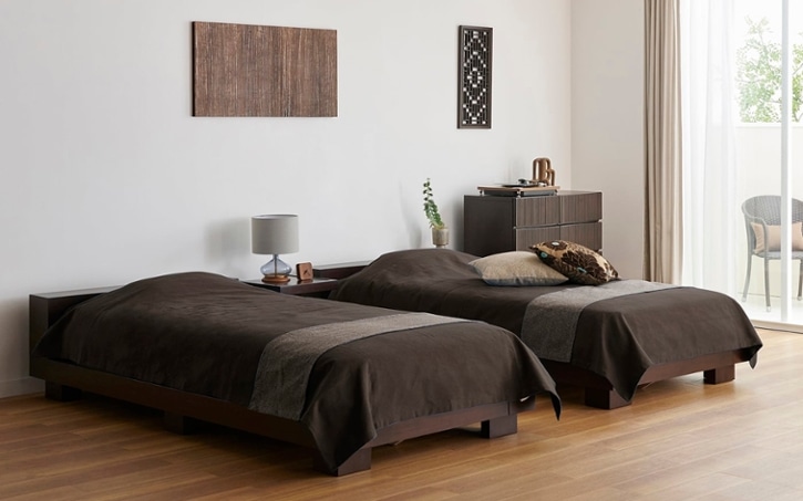 6畳の寝室にシングルベッドを2つレイアウトするには？ ～2人におすすめ