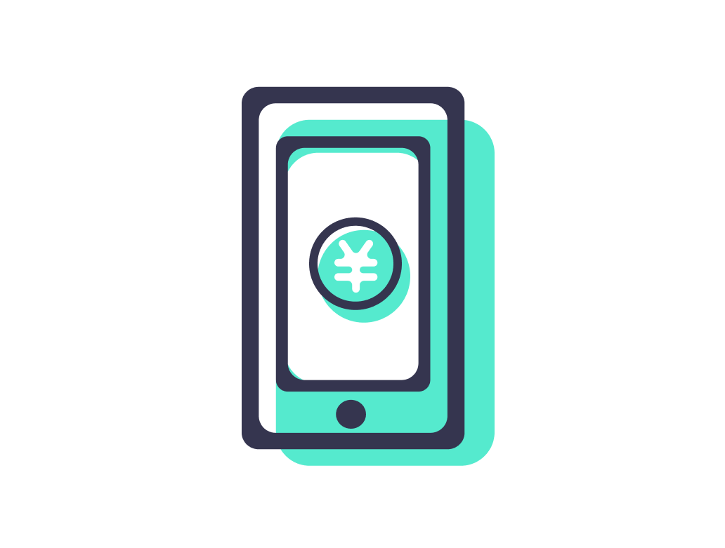 スマートフォンでの決済を表すイラスト