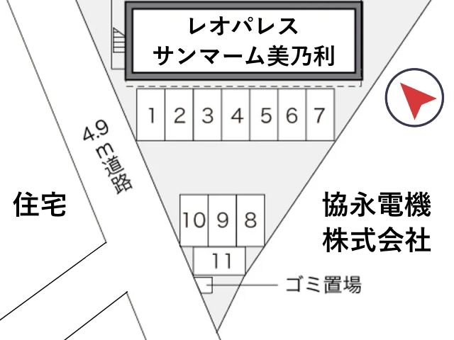レオパレスサンマーム美乃利駐車場【12183】の駐車場写真
