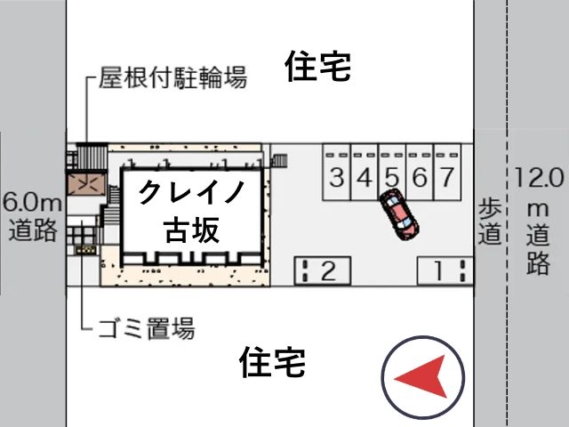 クレイノ古坂駐車場【58414】の駐車場写真