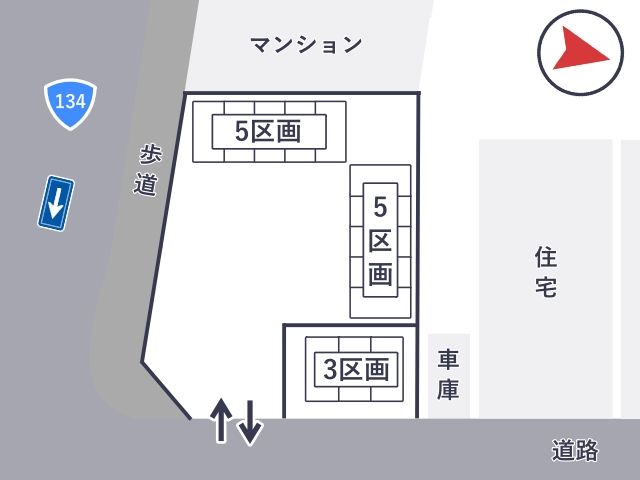 134号線沿い、サザンビーチ目の前ユーミー駐車場の駐車場写真