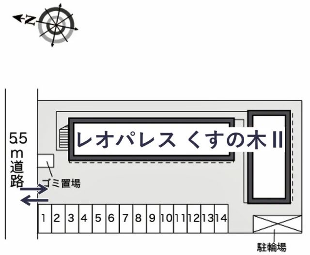 レオパレスくすの木Ⅱ駐車場【23171】の駐車場写真