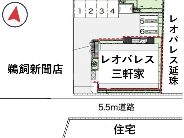 レオパレス三軒家駐車場【38785】の駐車場写真