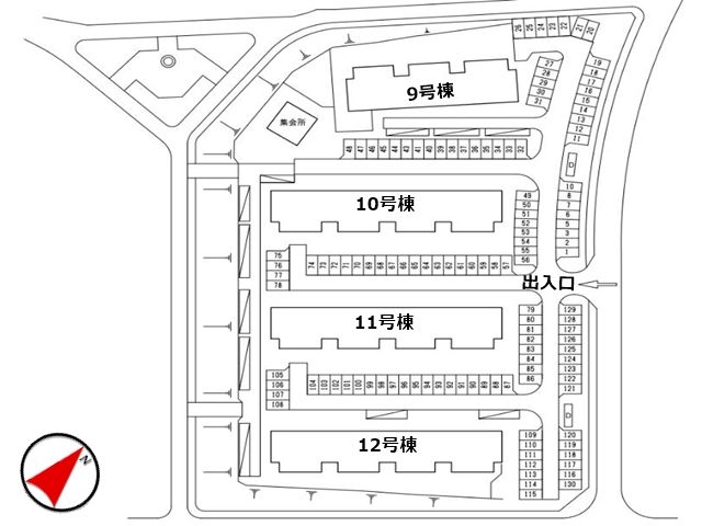 岸和田天神山B団地駐車場【10号棟付近】(0122)の駐車場写真
