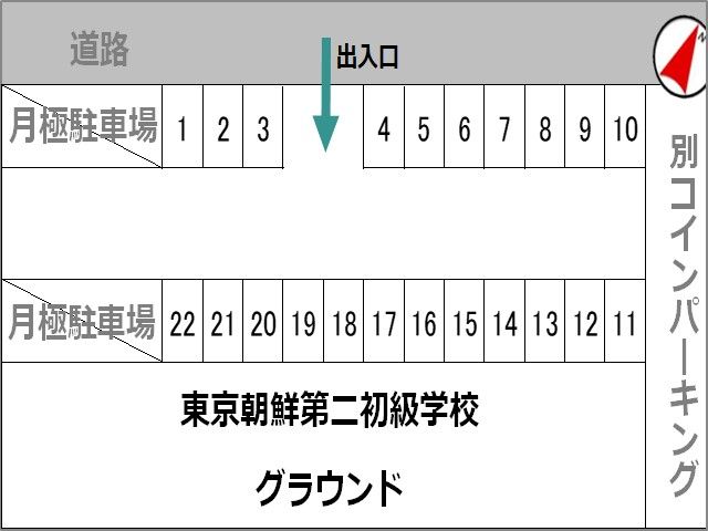 区画図※akippaの指定区画は枠線がオレンジ色です※